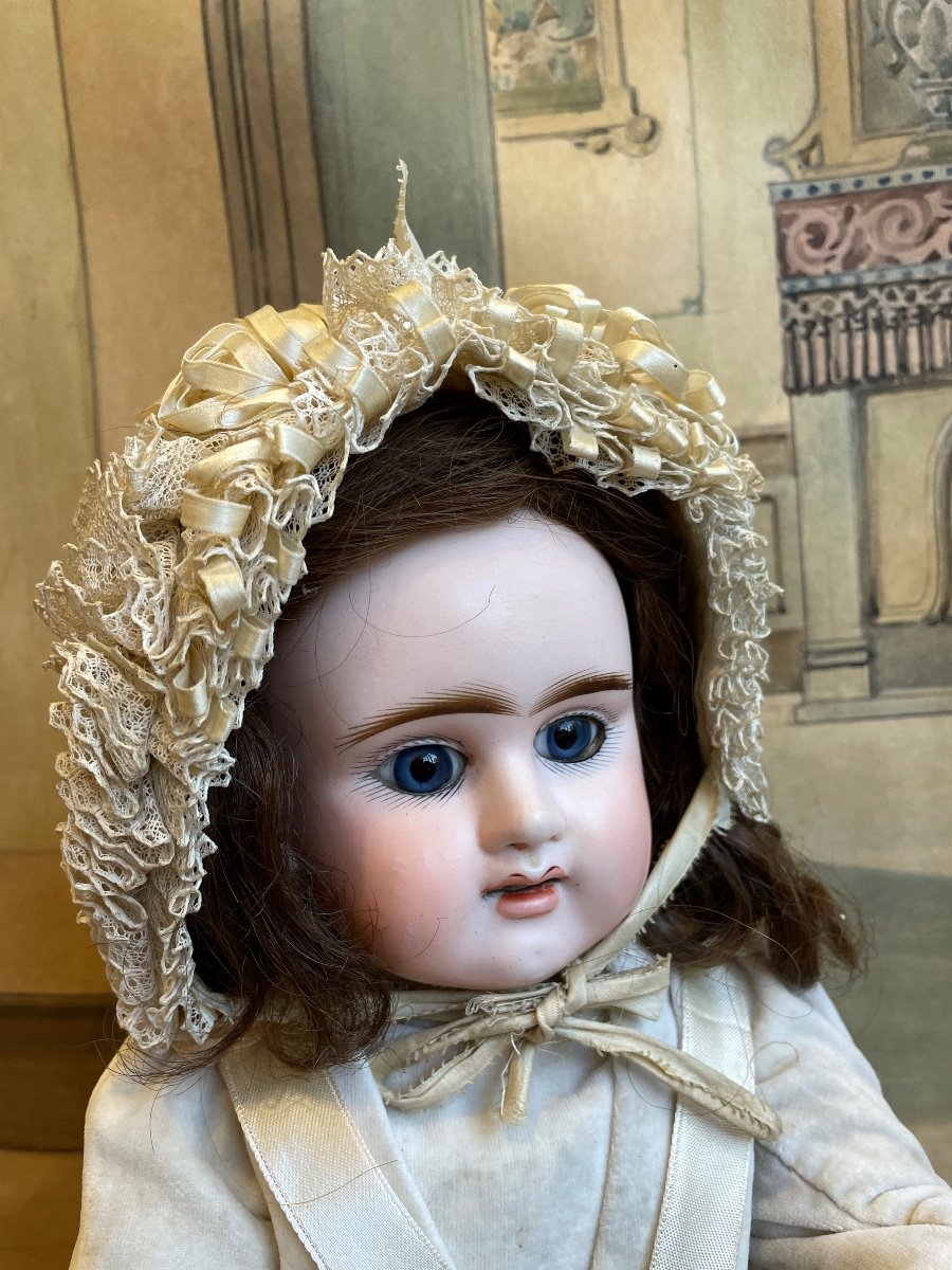 Adorable  Poupée Ancienne Française Etienne Denamur En Taille 8-photo-2