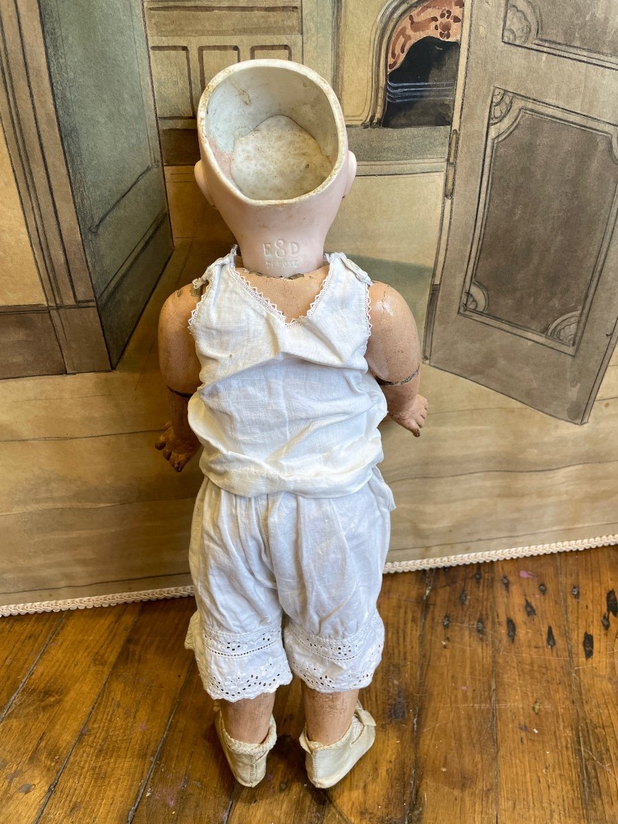 Adorable  Poupée Ancienne Française Etienne Denamur En Taille 8-photo-4