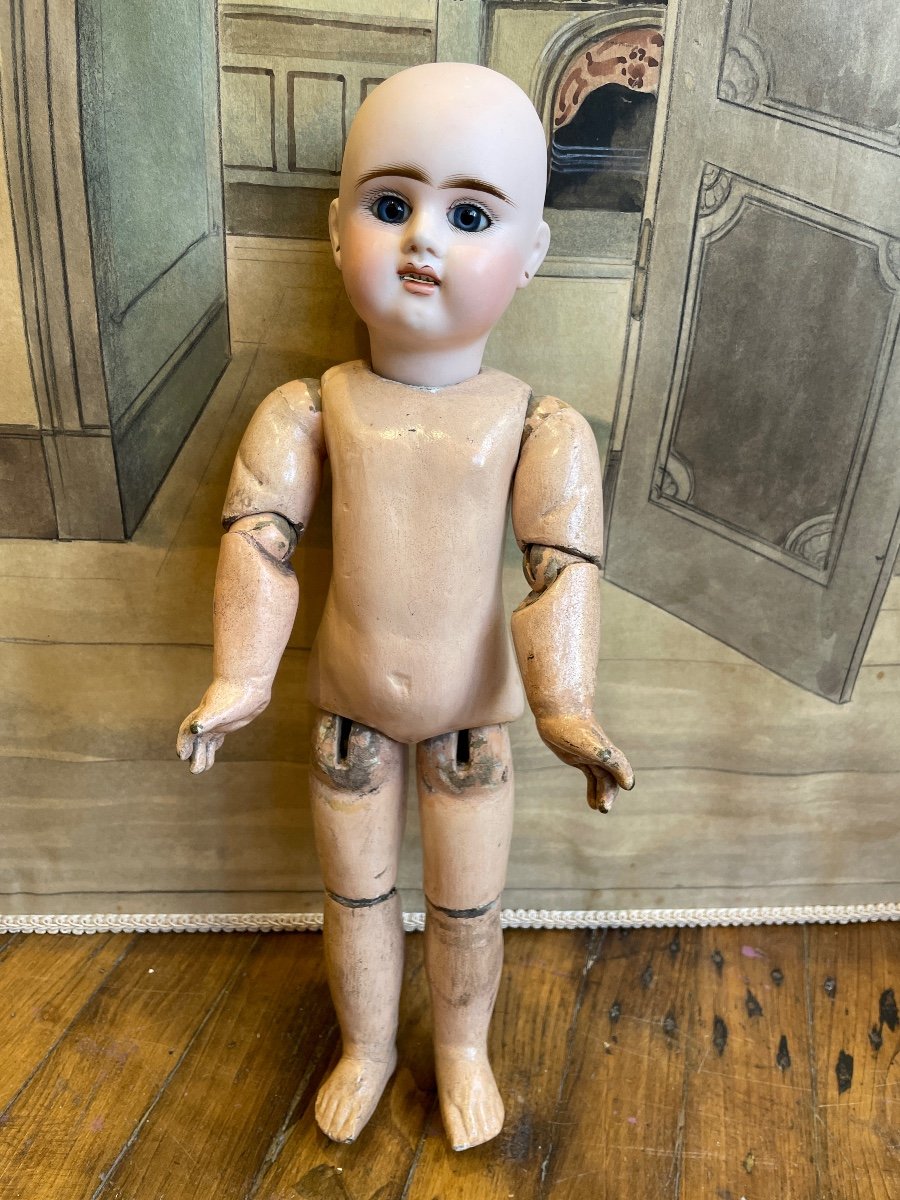 Adorable  Poupée Ancienne Française Etienne Denamur En Taille 8-photo-5