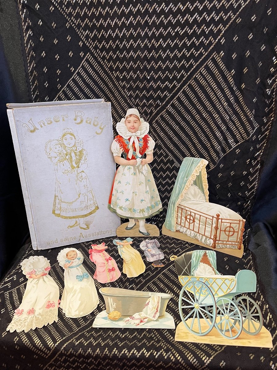 Antique German Paper Doll Set 