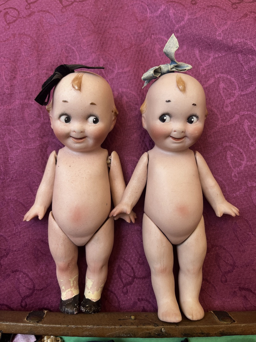 Pair Of All Biscuit Googlies Made By Kestner-photo-7