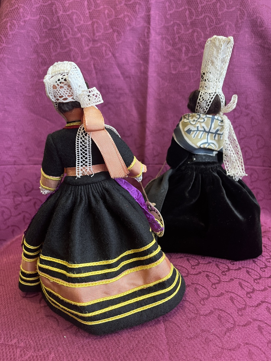 Vintage rares poupées folkloriques Petitcollin habillées par « Le Minor"-photo-2