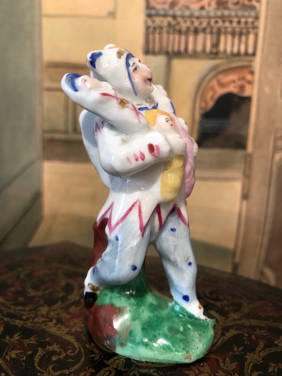 Kinderbringer "the Babies Merchant"clown, Porcelain Subject From The Napoleon III Period-photo-3
