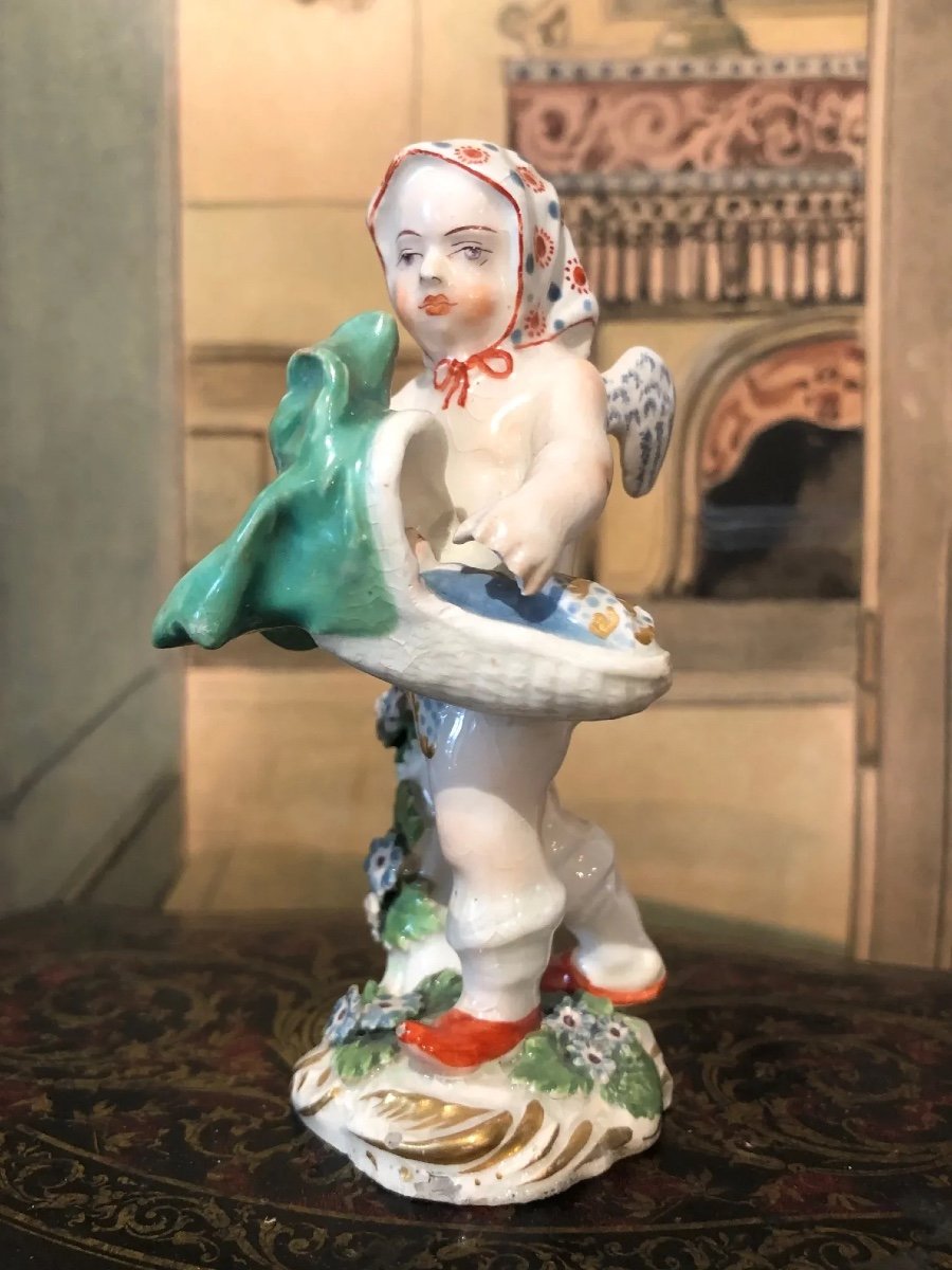 Exceptional Set Of Four 18th Century British Porcelain Putti Attributed To Chelsea-photo-5