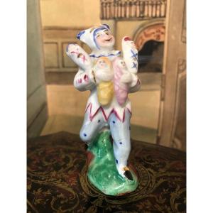 Kinderbringer "the Babies Merchant"clown, Porcelain Subject From The Napoleon III Period