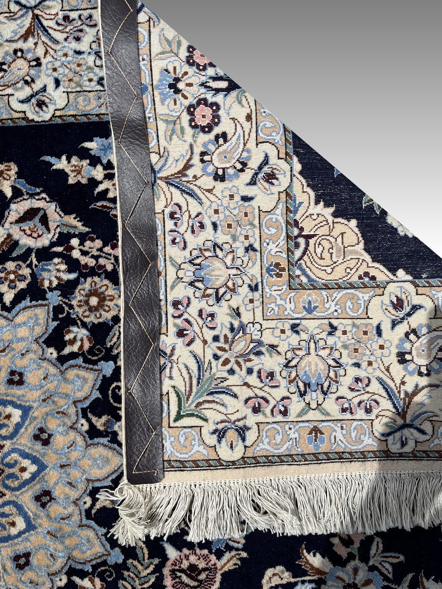 Naïn Oriental Rug Wool And Silk Signed Habibian Iran: 1.06 X 1.60 Meters-photo-5