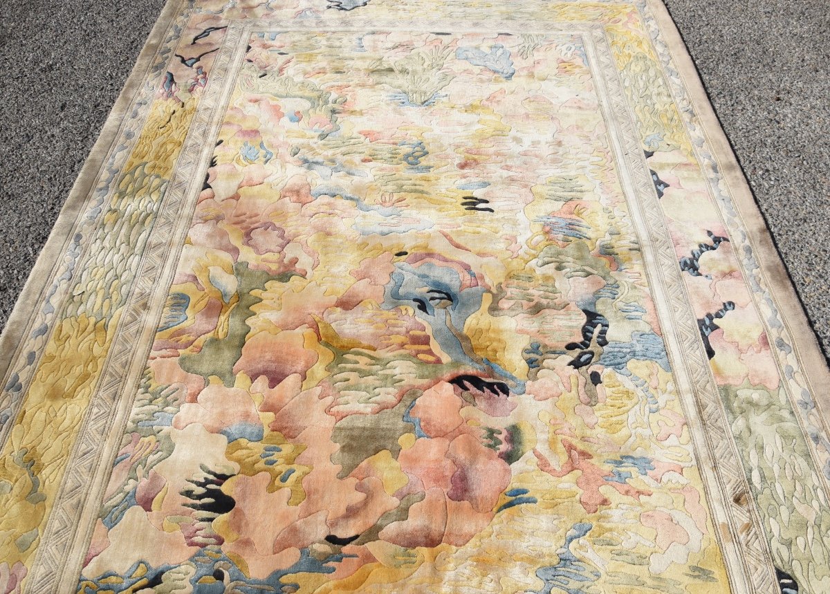 Art-deco Shanghai Silk Carpet - Entirely Handmade. Size: 1.70 X 2.40 M-photo-7