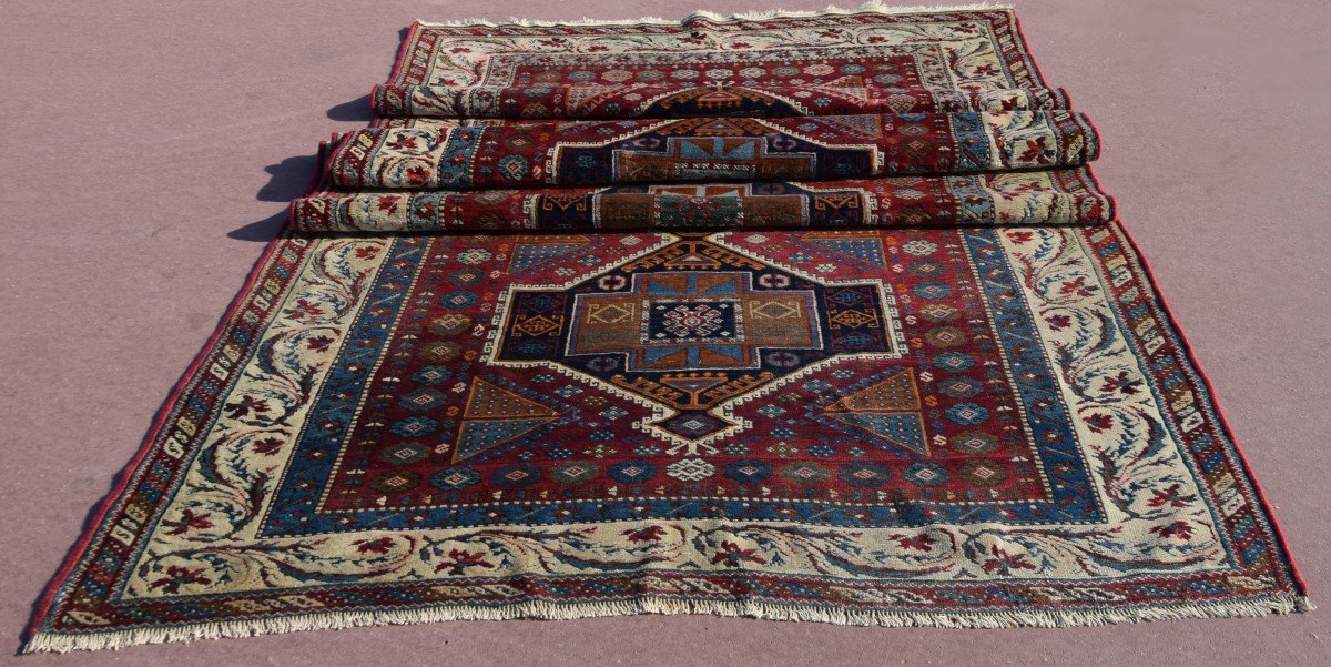 Old Turkish Carpet: Reşiyan, Kurdish Tribe: 1.58 X 3.35 Meters-photo-4