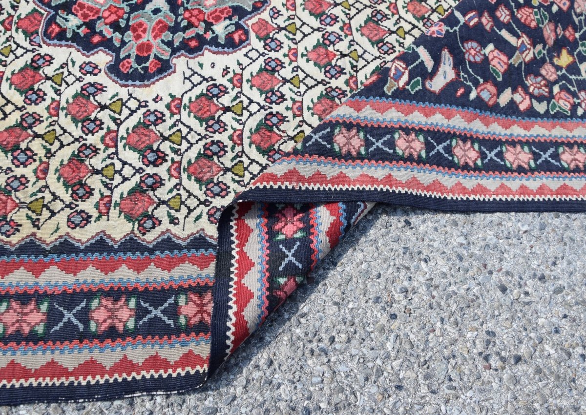 Tapis Kilim Senneh Iran "circa 1950" Dim : 1.40 X 2.13 M-photo-3
