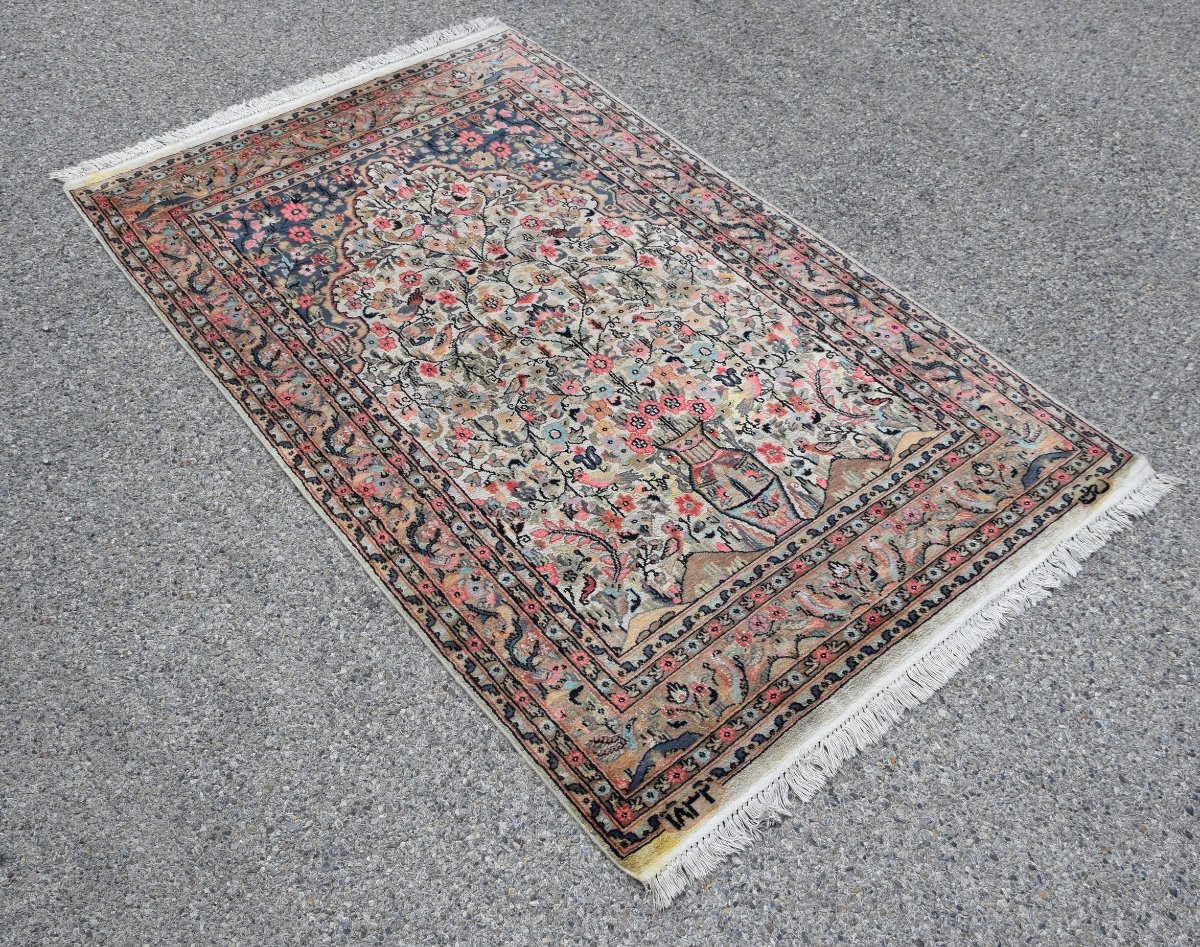 Tapis d'Orient Jihangir : 1,36 X 2,18 Mètres - Qualité : Laine Et Soie Sur Trame Coton -photo-3