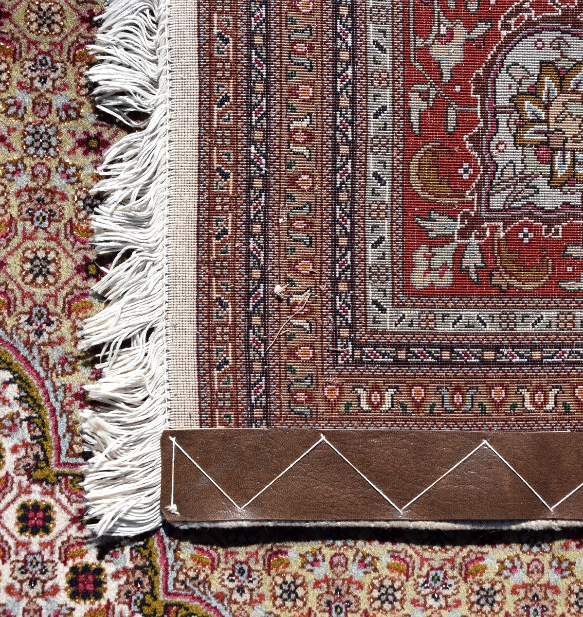 Tapis d'orient Tabriz Iran laine et Soie: 3.59 X 2.52 Mètres-photo-6