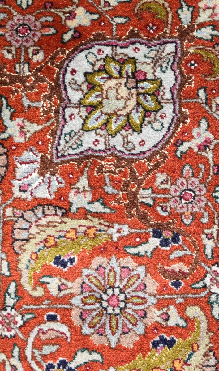 Tapis d'orient Tabriz Iran laine et Soie: 3.59 X 2.52 Mètres-photo-4