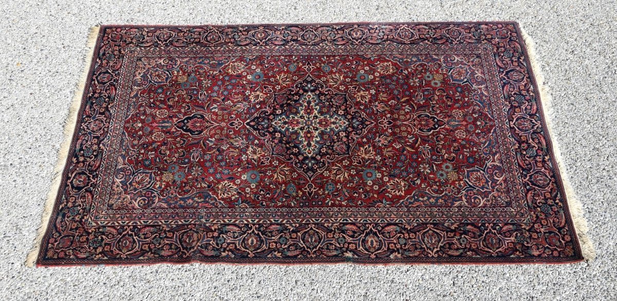 Oriental Iran Carpet, Persian Kashan Early 20th Century. Quality: Kork Wool -photo-3
