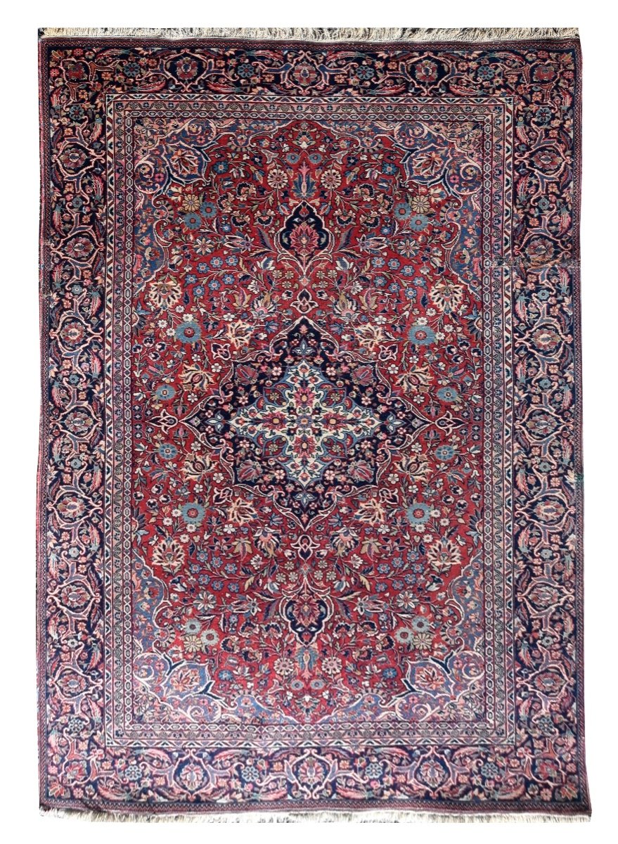 Oriental Iran Carpet, Persian Kashan Early 20th Century. Quality: Kork Wool -photo-4