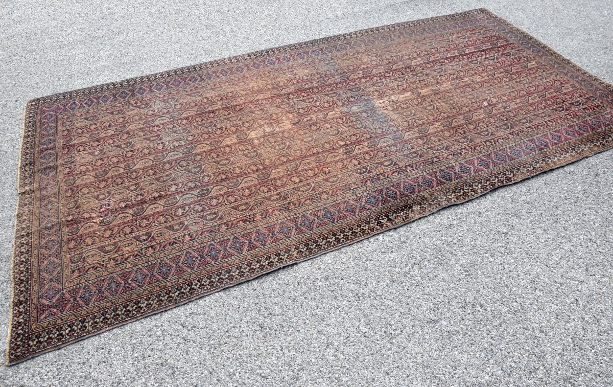 Tapis d'Orient Ancien Meshed Khorassan Iran : 4.90 X 2.30 Mètres-photo-3