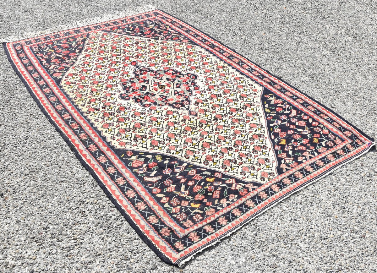 Kilim Rug Senneh Iran "circa 1950" Dim : 1.40 X 2.13 M - Wool-photo-2