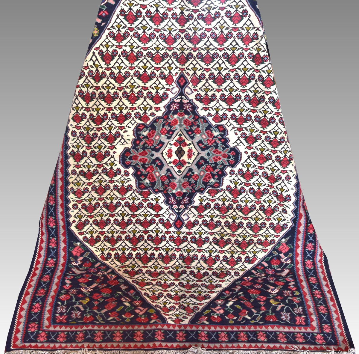Kilim Rug Senneh Iran "circa 1950" Dim : 1.40 X 2.13 M - Wool-photo-4