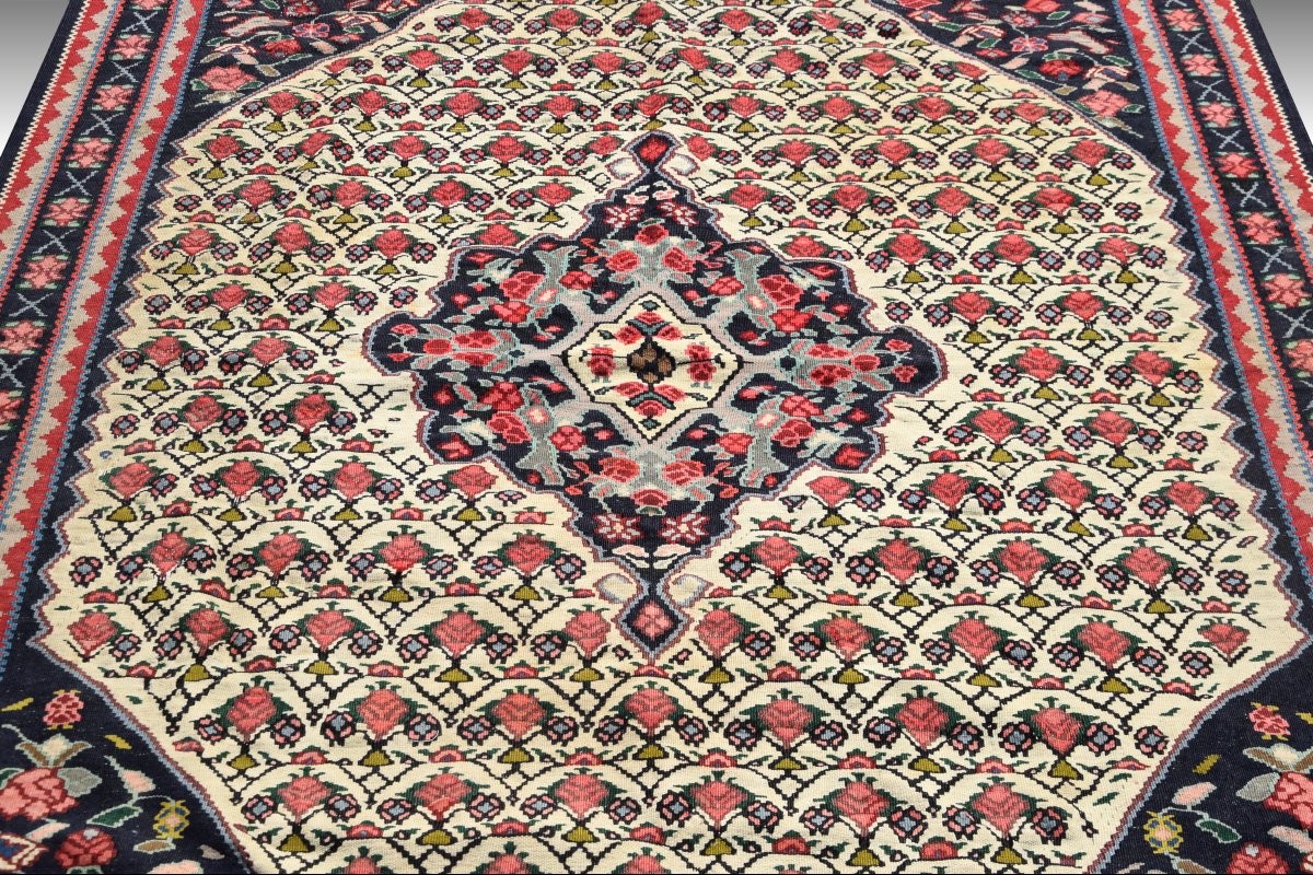 Kilim Rug Senneh Iran "circa 1950" Dim : 1.40 X 2.13 M - Wool-photo-1