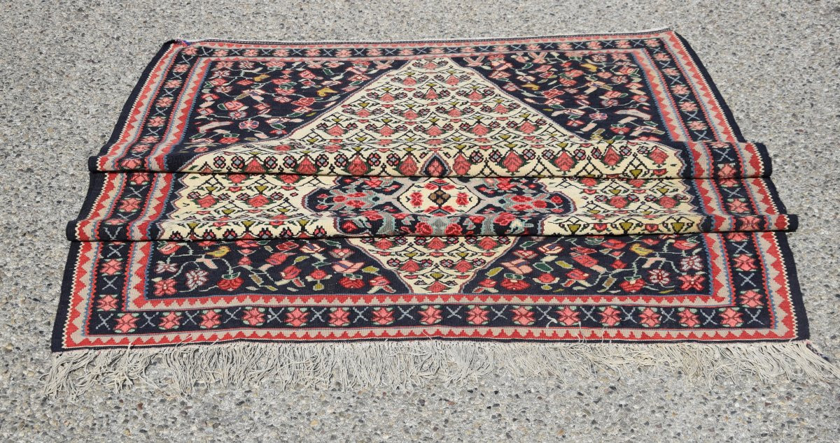 Kilim Rug Senneh Iran "circa 1950" Dim : 1.40 X 2.13 M - Wool-photo-4