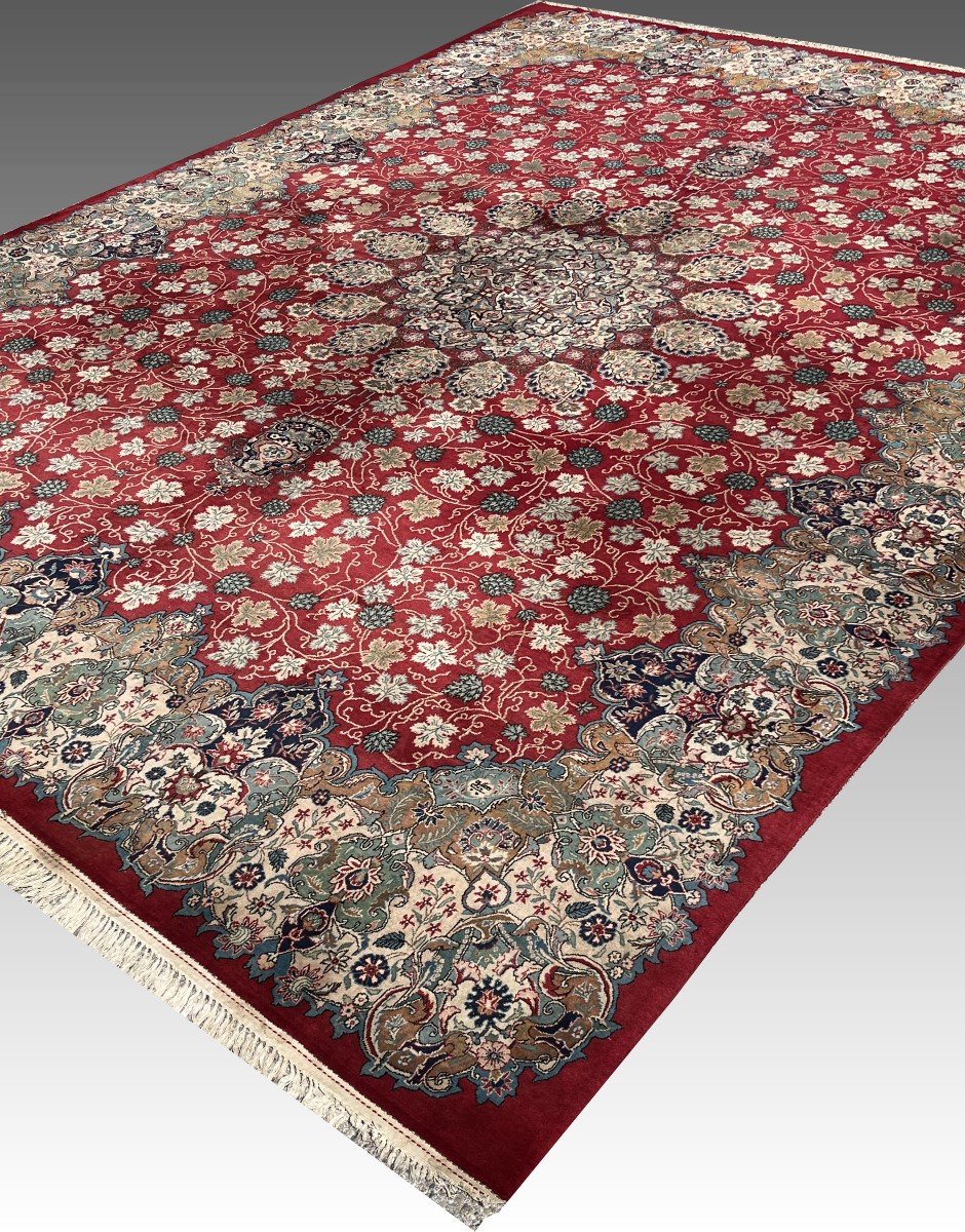 Oriental Rug Iran, Kashan Persian Mid 20th Century: Kork Wool -  4.45 X 3.30 Mètres-photo-3