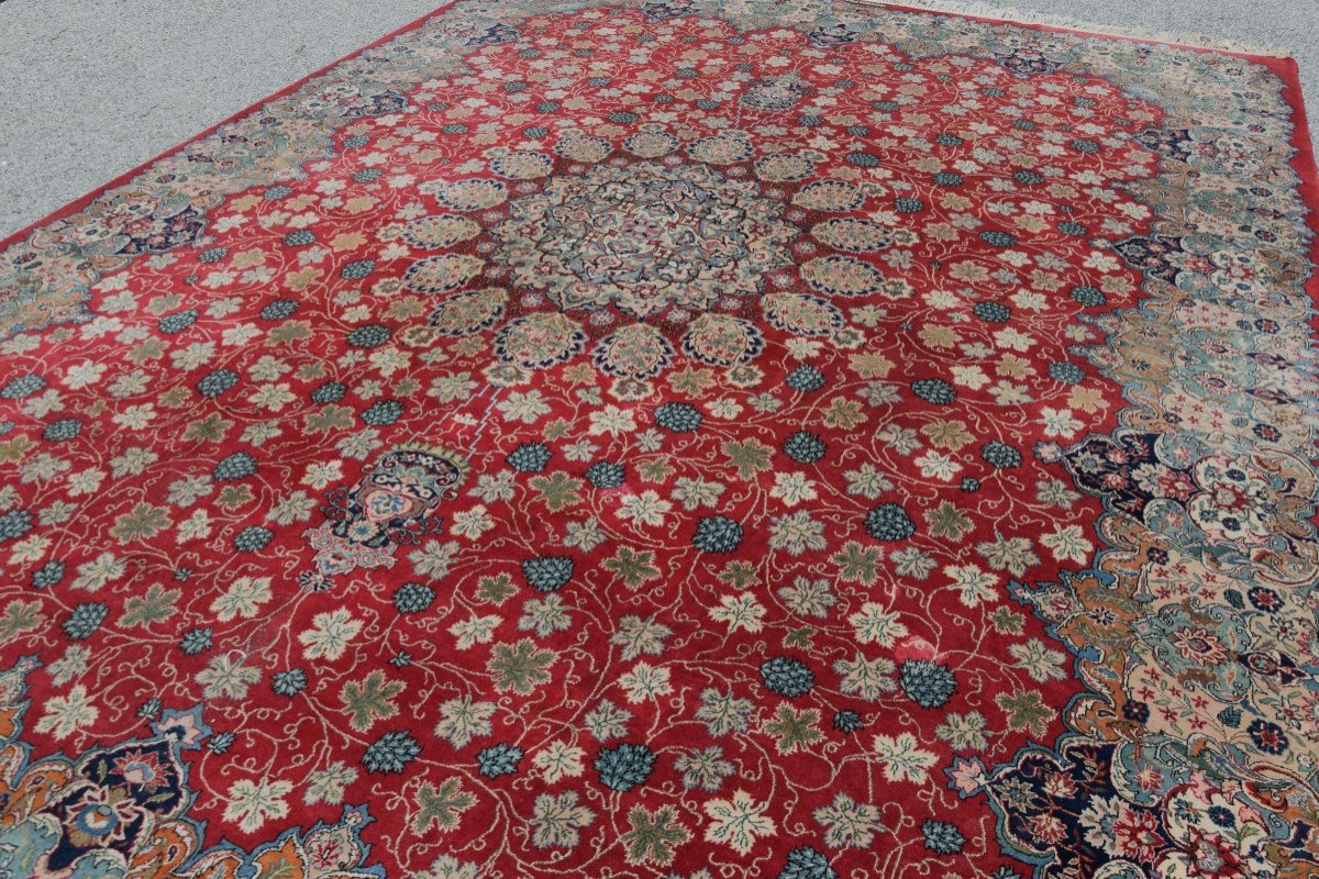 Oriental Rug Iran, Kashan Persian Mid 20th Century: Kork Wool -  4.45 X 3.30 Mètres-photo-2