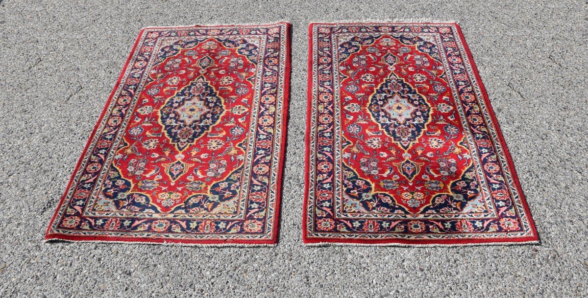 Paire de Tapis d'Orient Orient Iran Kashan : 137 x 070 cm-photo-3