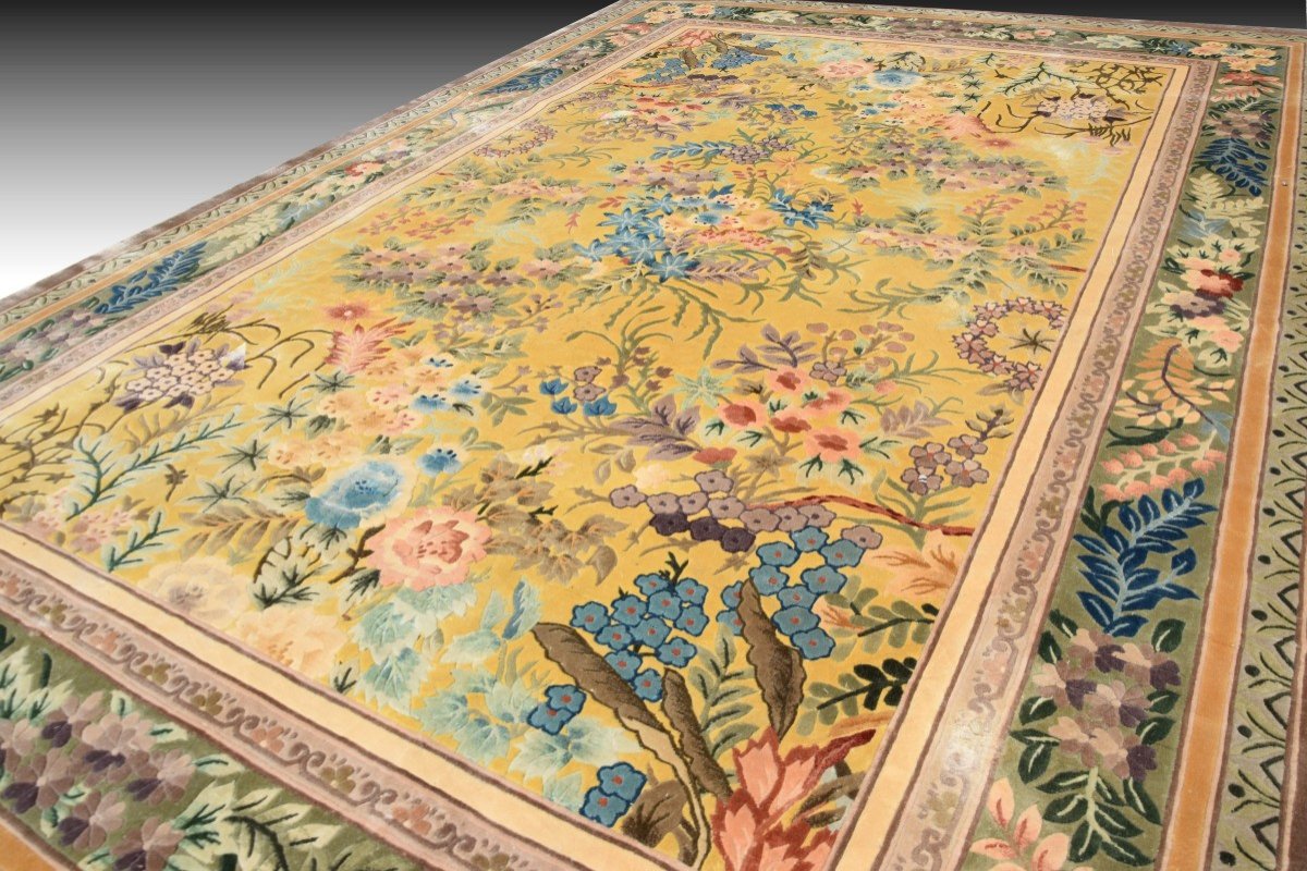 Art-deco Shanghai Chines  Silk Rug - Entirely Handmade: 2.00 X 3.00 Meters-photo-2