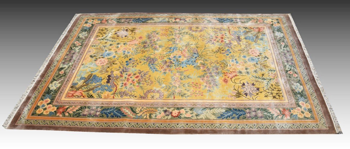 Art-deco Shanghai Chines  Silk Rug - Entirely Handmade: 2.00 X 3.00 Meters-photo-4