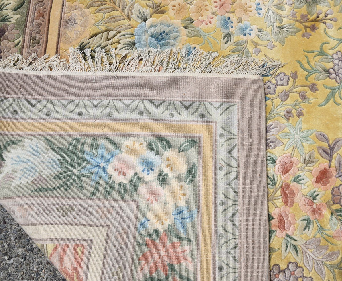 Art-deco Shanghai Chines  Silk Rug - Entirely Handmade: 2.00 X 3.00 Meters-photo-6