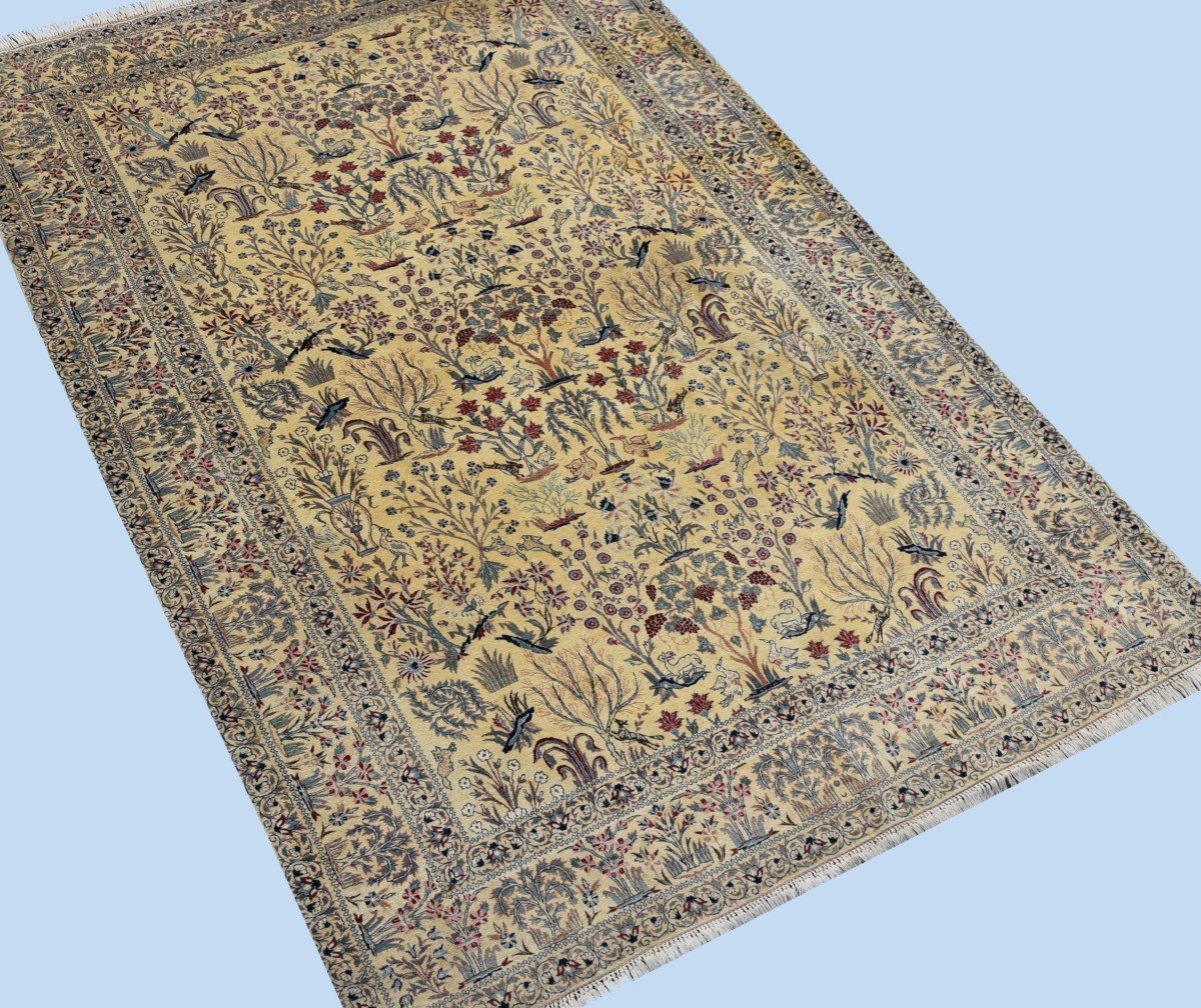Oriental Rug Iran Nain Wool And Silk - Signed - 1.60 X 2.30 Meters-photo-3