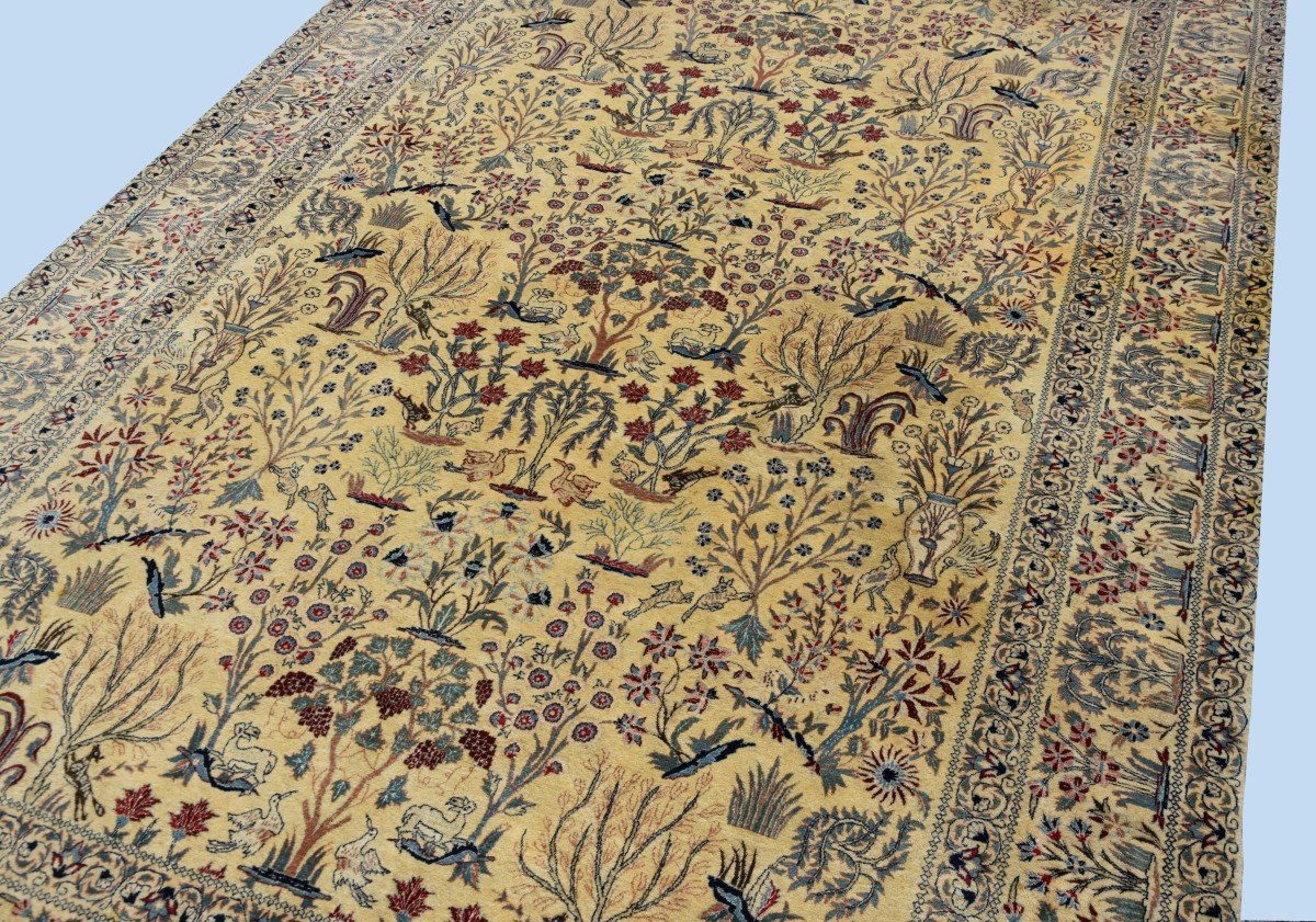 Oriental Rug Iran Nain Wool And Silk - Signed - 1.60 X 2.30 Meters-photo-4