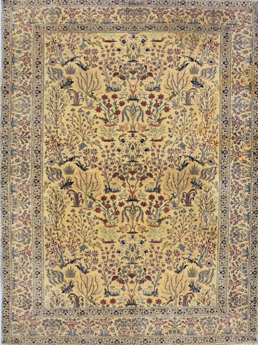 Oriental Rug Iran Nain Wool And Silk - Signed - 1.60 X 2.30 Meters