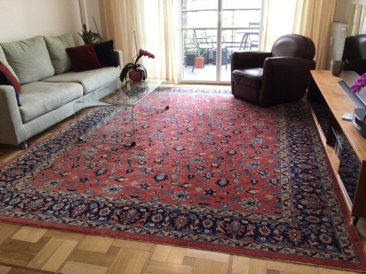 Oriental Rug Iran Kashan Manchester Wool: 2.80 X 3.60 Meters -photo-2