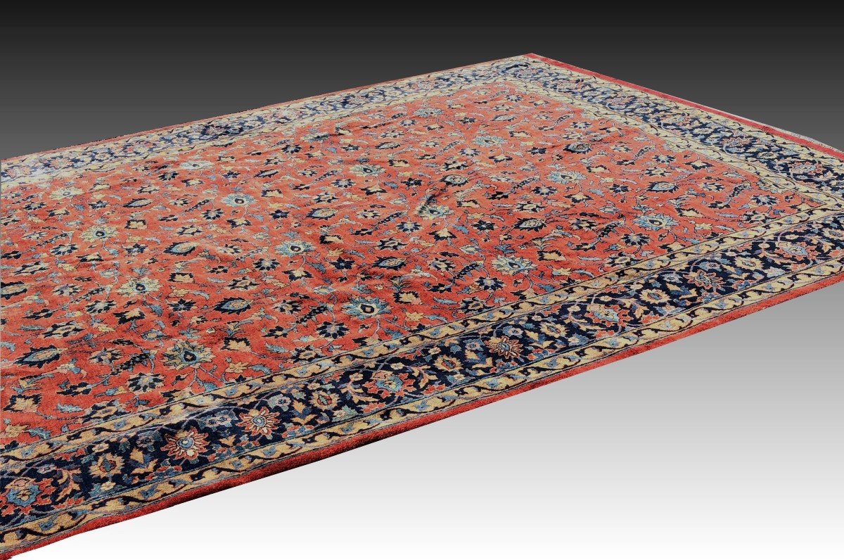 Oriental Rug Iran Kashan Manchester Wool: 2.80 X 3.60 Meters -photo-4