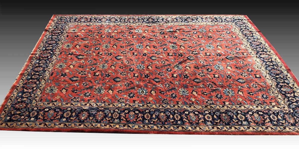 Oriental Rug Iran Kashan Manchester Wool: 2.80 X 3.60 Meters -photo-3
