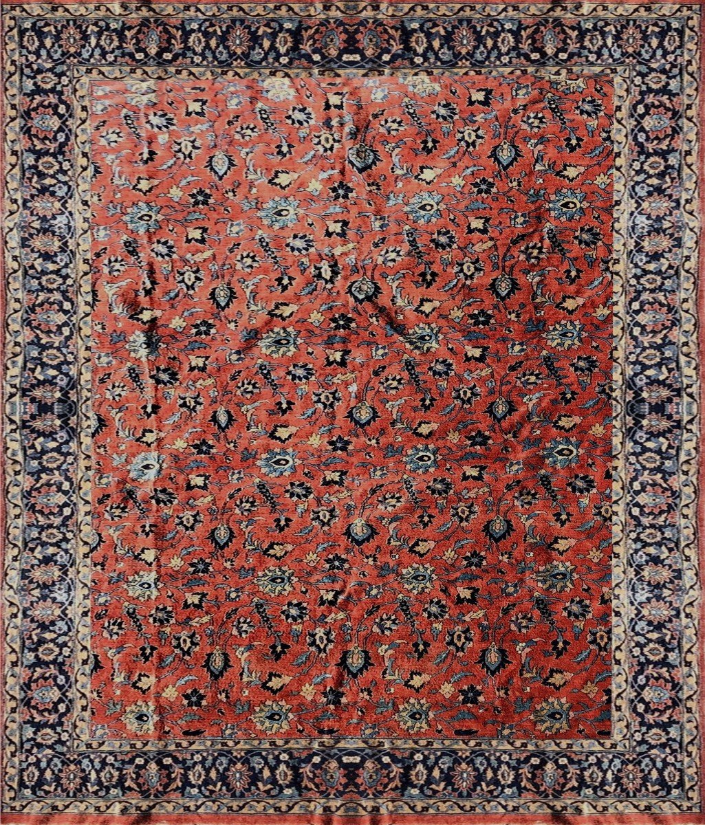 Oriental Rug Iran Kashan Manchester Wool: 2.80 X 3.60 Meters 