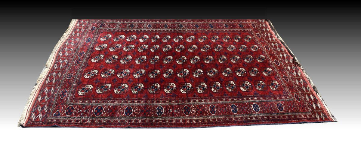 Tapis  Boukhara Turkmène Semi-antique  : 2.85 × 2.17 Mètres-photo-3
