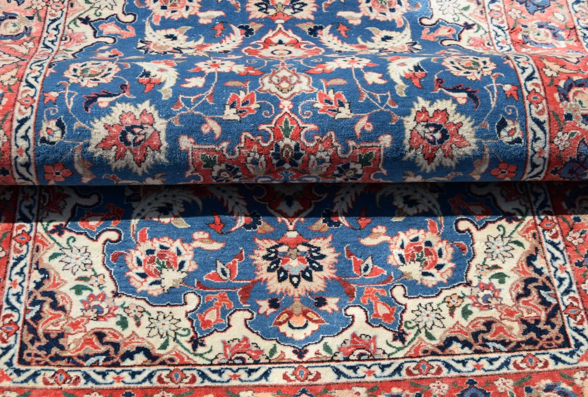 Antique Oriental Rug From Iran Isfahan: 0.98 X 1.62 Meters-photo-3