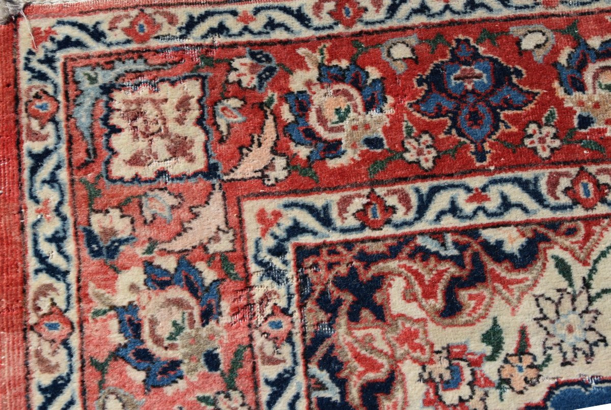 Antique Oriental Rug From Iran Isfahan: 0.98 X 1.62 Meters-photo-4