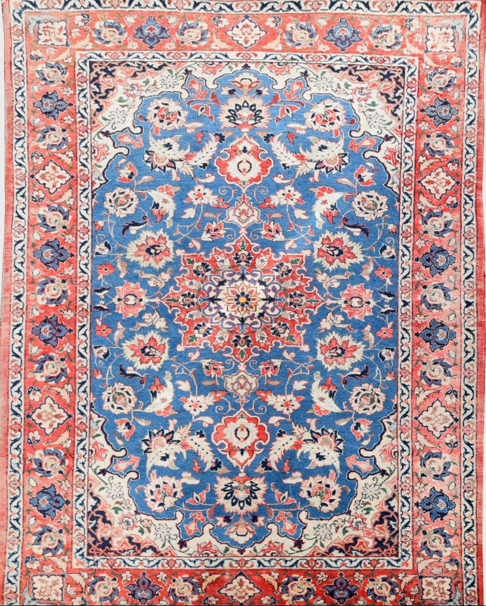 Antique Oriental Rug From Iran Isfahan: 0.98 X 1.62 Meters