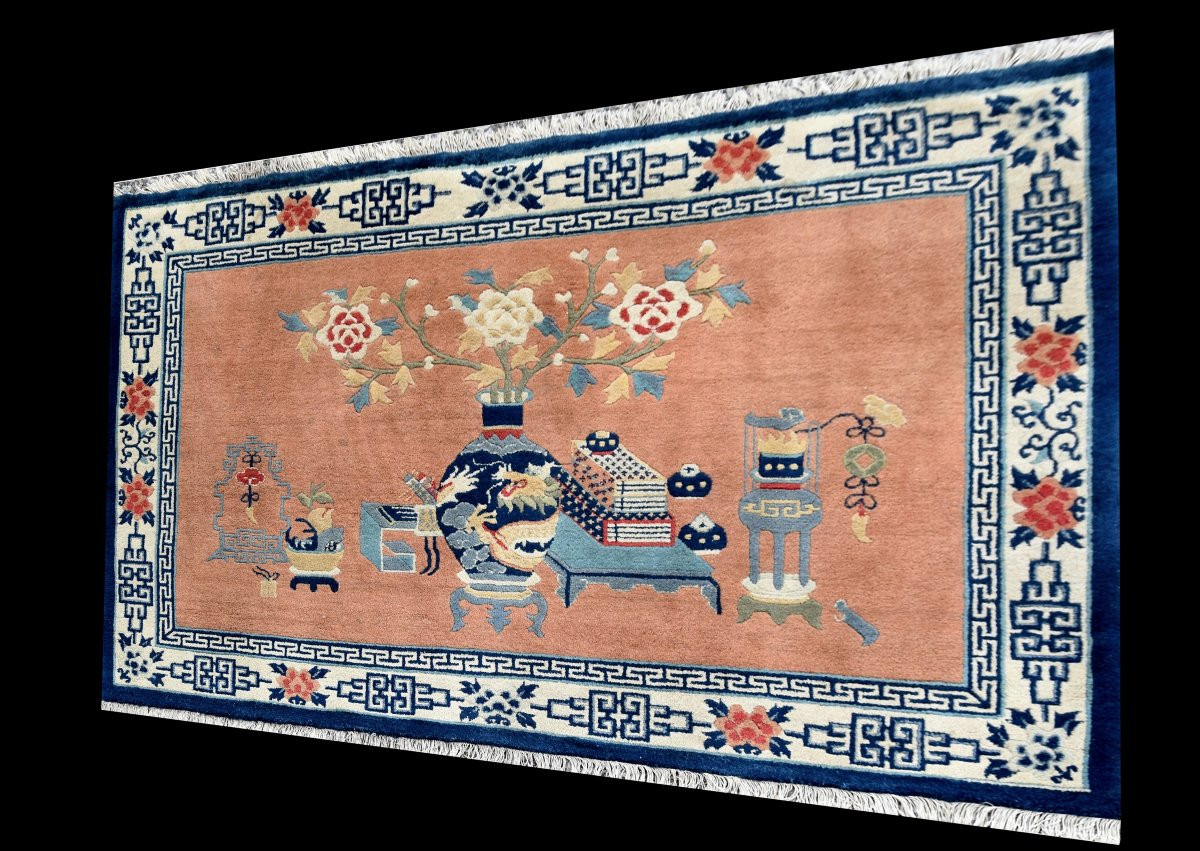 Tapis Ancien Chinois "fine Antique" 125  X 180 Cm – Pékin, Vers 1940  -photo-3