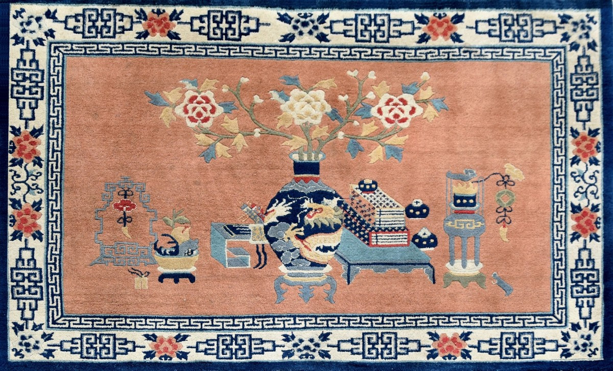 Tapis Ancien Chinois "fine Antique" 125  X 180 Cm – Pékin, Vers 1940  