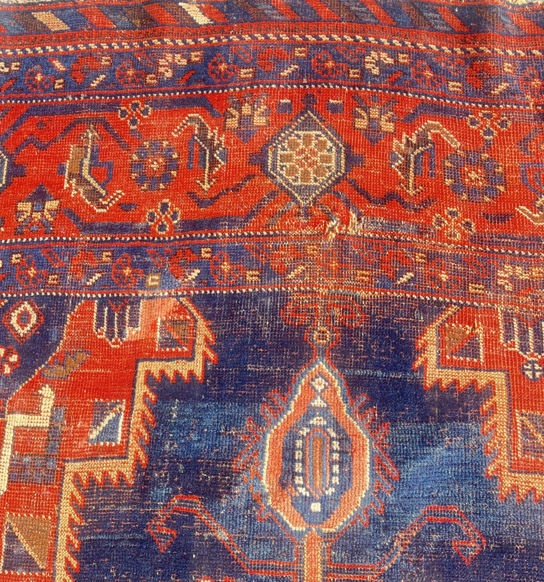  Oriental Rug Iran Afshar Neriz Vase Antic: 1.60 X 2.40 Meters-photo-3
