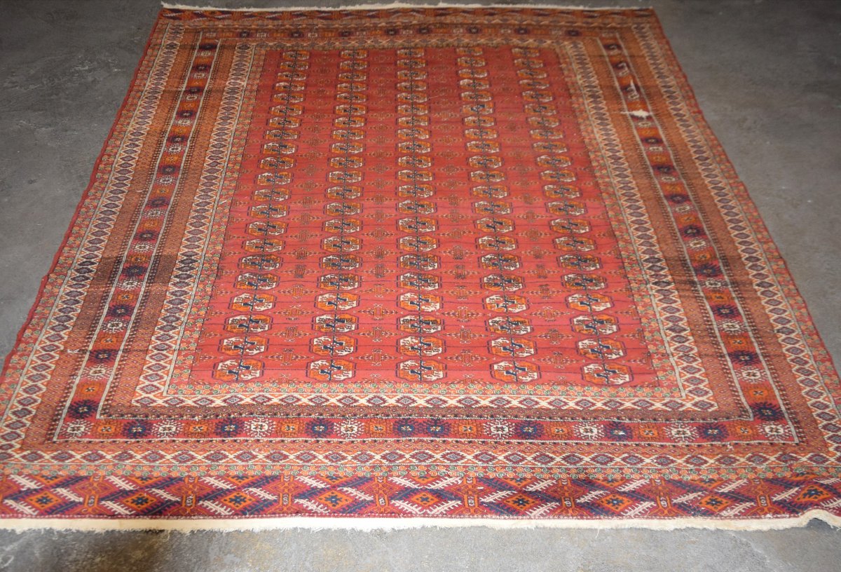 Tapis d'Orient Boukhara Turkmène: 2.23 X 2.90 Mètres "Galerie Sardje"-photo-2