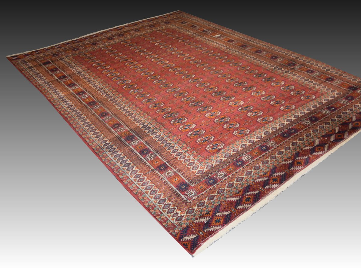 Tapis d'Orient Boukhara Turkmène: 2.23 X 2.90 Mètres "Galerie Sardje"-photo-3