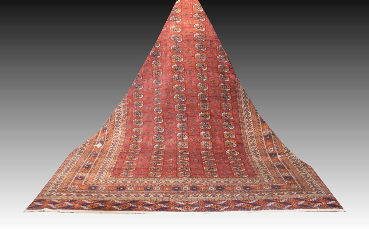 Tapis d'Orient Boukhara Turkmène: 2.23 X 2.90 Mètres "Galerie Sardje"-photo-3