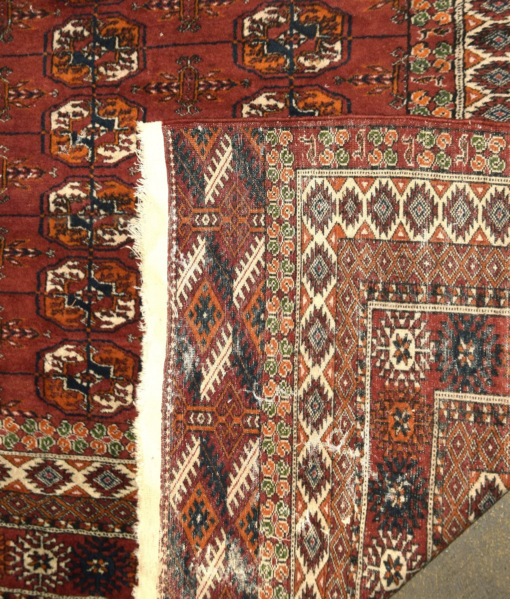 Tapis d'Orient Boukhara Turkmène: 2.23 X 2.90 Mètres "Galerie Sardje"-photo-6