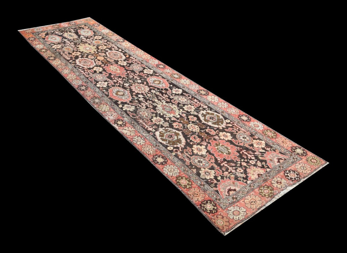 Tapis De Couloir Karabagh  : 4.80 X 1.30 Mètre - Fait Main Fin XIX ème -photo-5