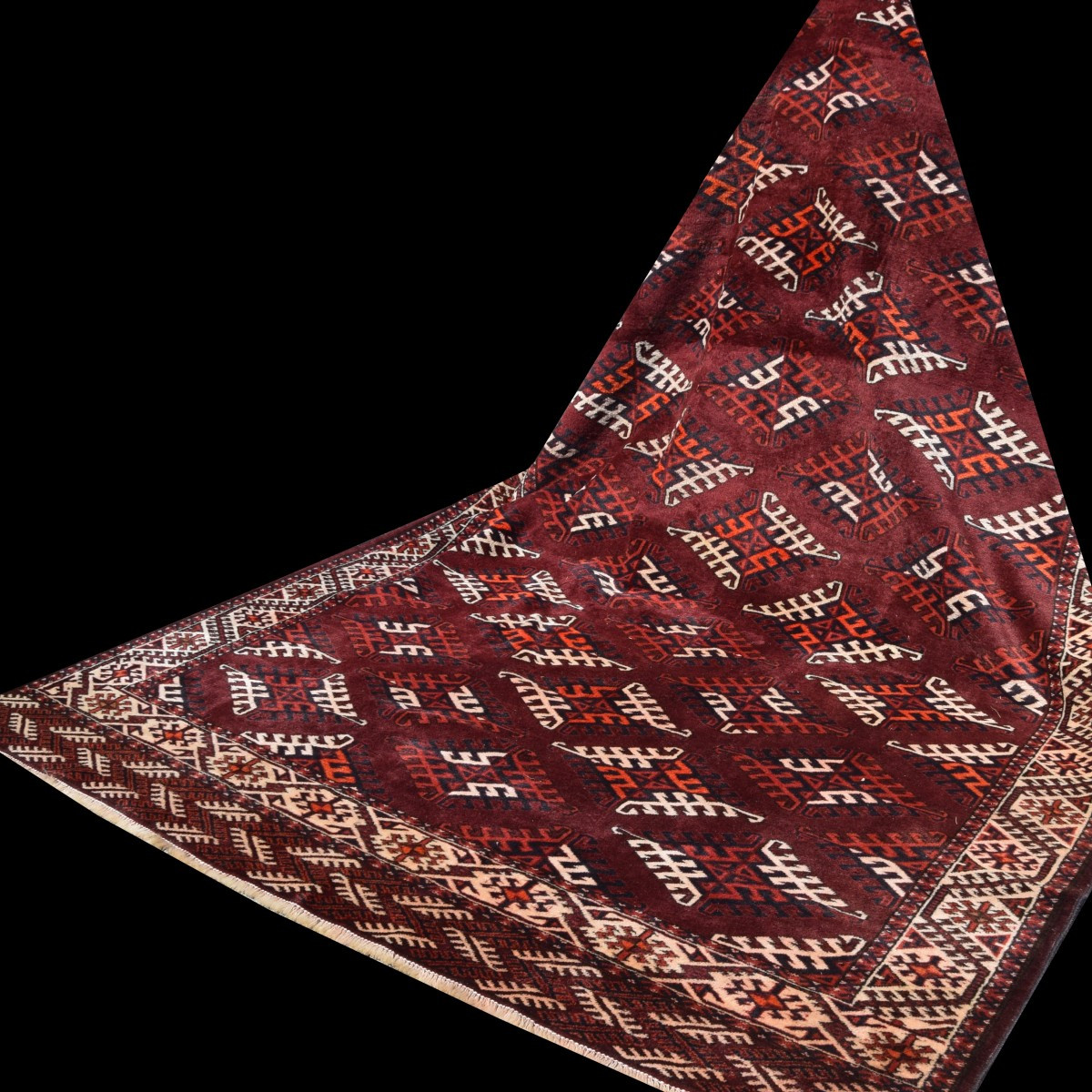 Turkmen Bukhara Yomud Rug: 3.10 X 2.08 Meters -photo-2