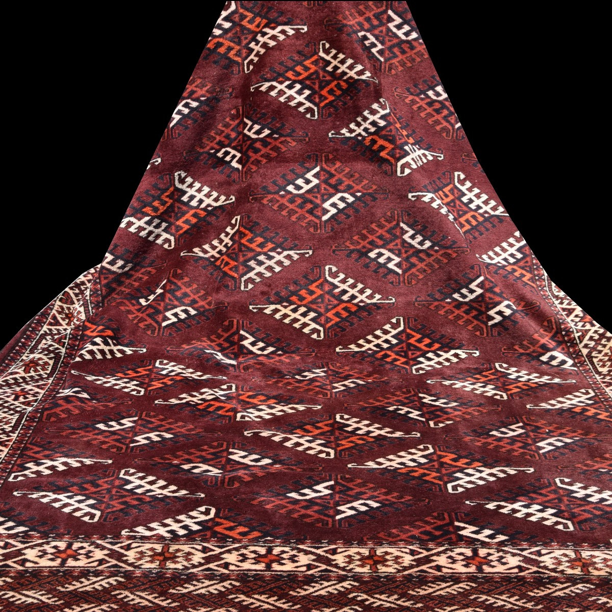 Turkmen Bukhara Yomud Rug: 3.10 X 2.08 Meters -photo-4